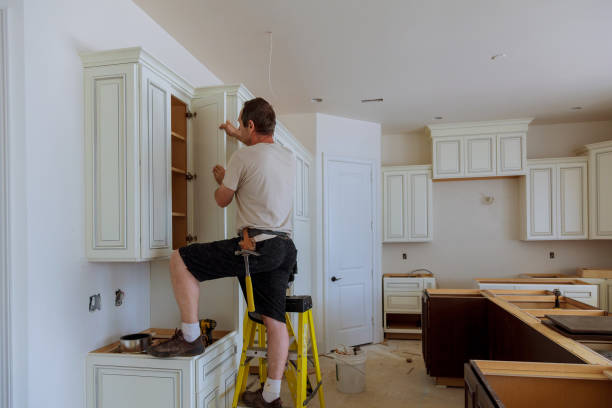 Kitchen island installation in Missouri City by JMT Kitchen Cabinet